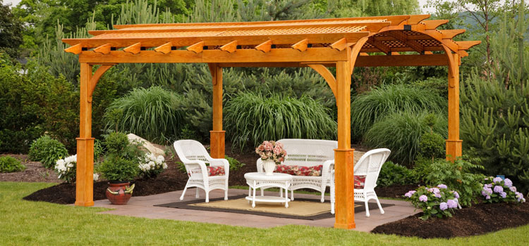 Cedar Wood Pergola Installation in Sherman Oaks, CA